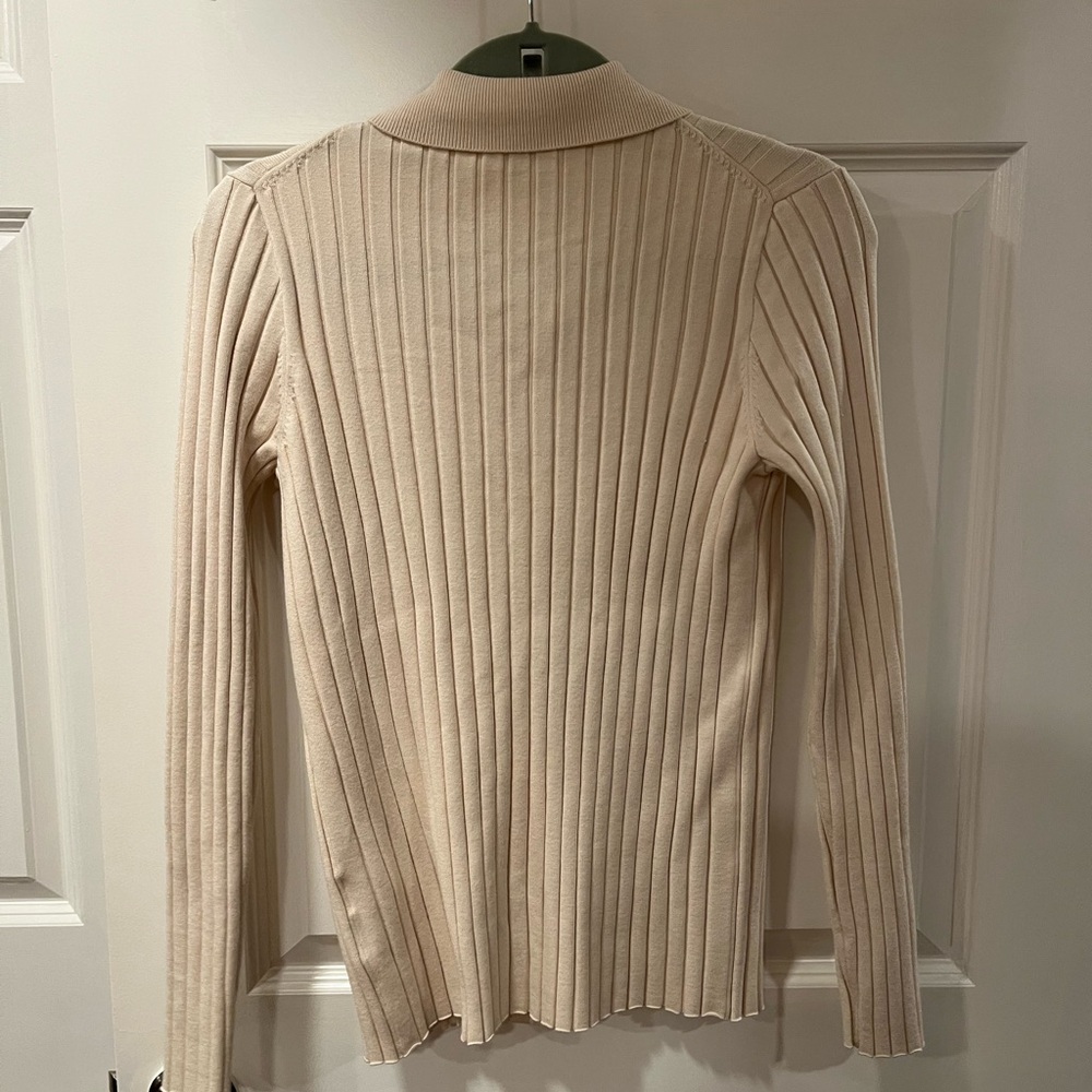 Madewell Beige Ribbed Button-Up Cardigan - Picture 3 of 3